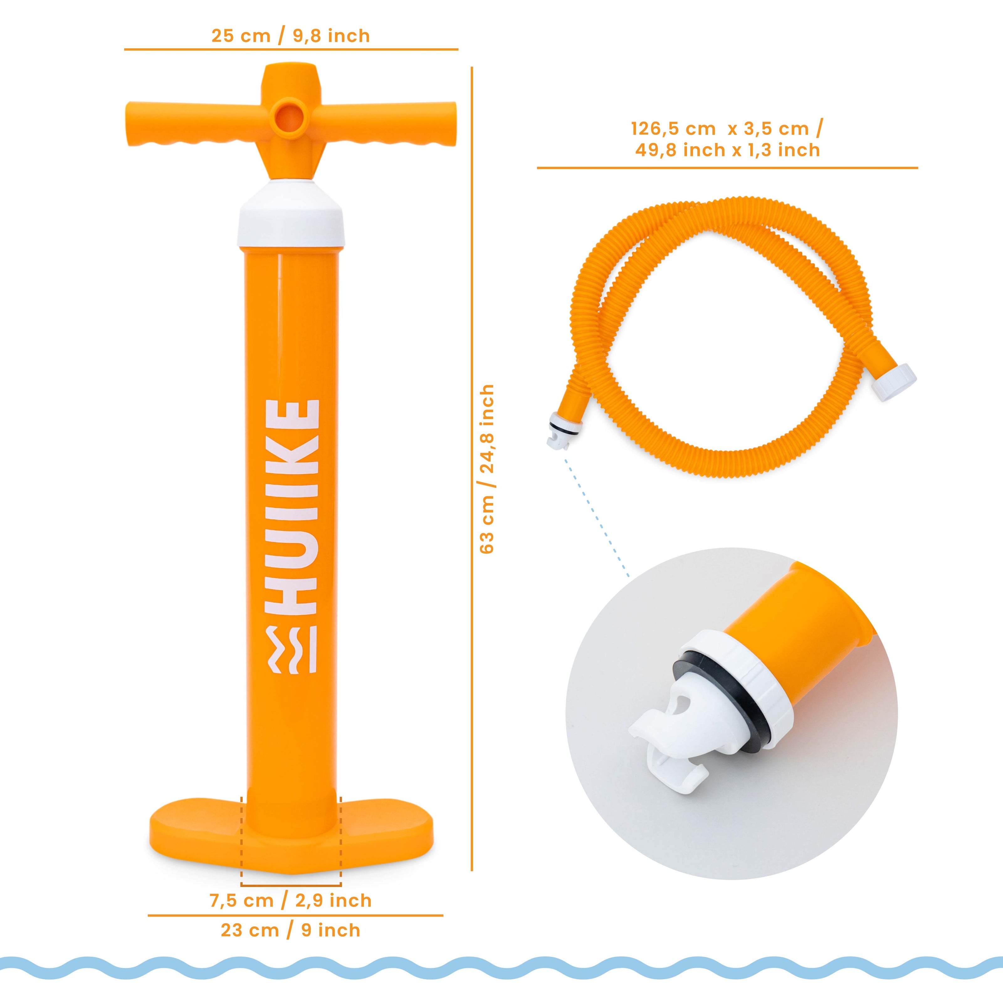 Dubbelverkande manuell paddle Surf Inflator