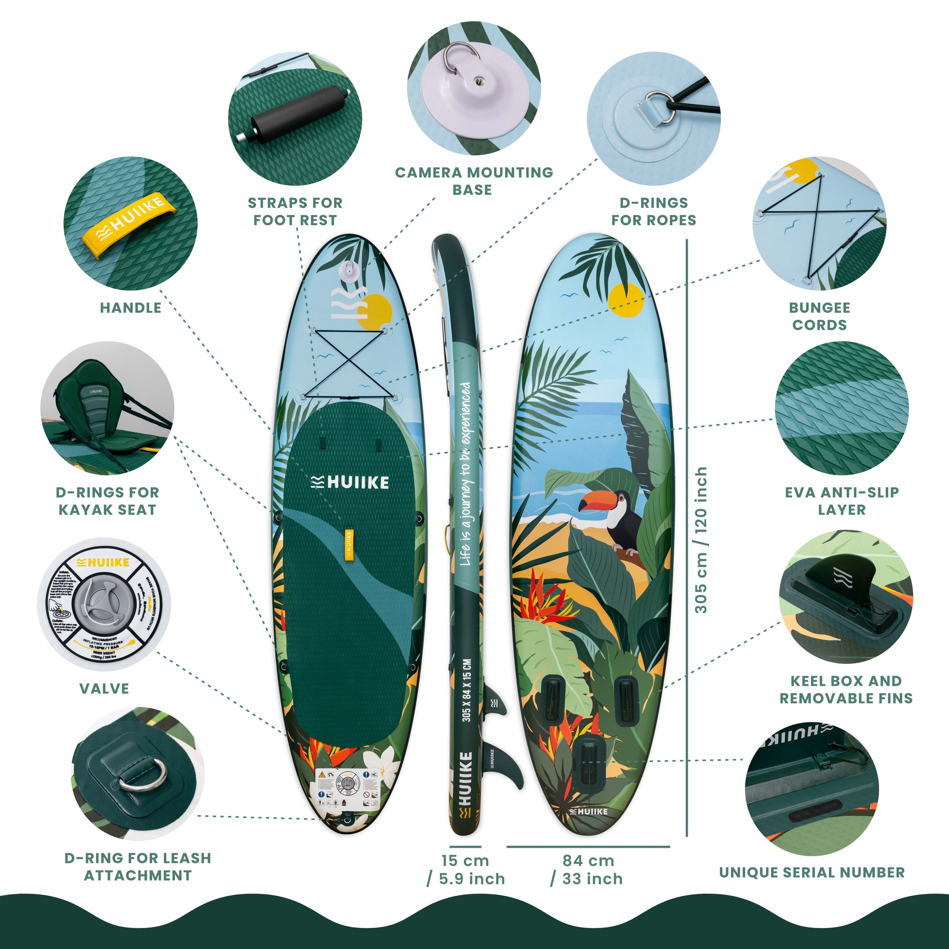 Tropical – Paddle Surfboard med premiumtillbehör