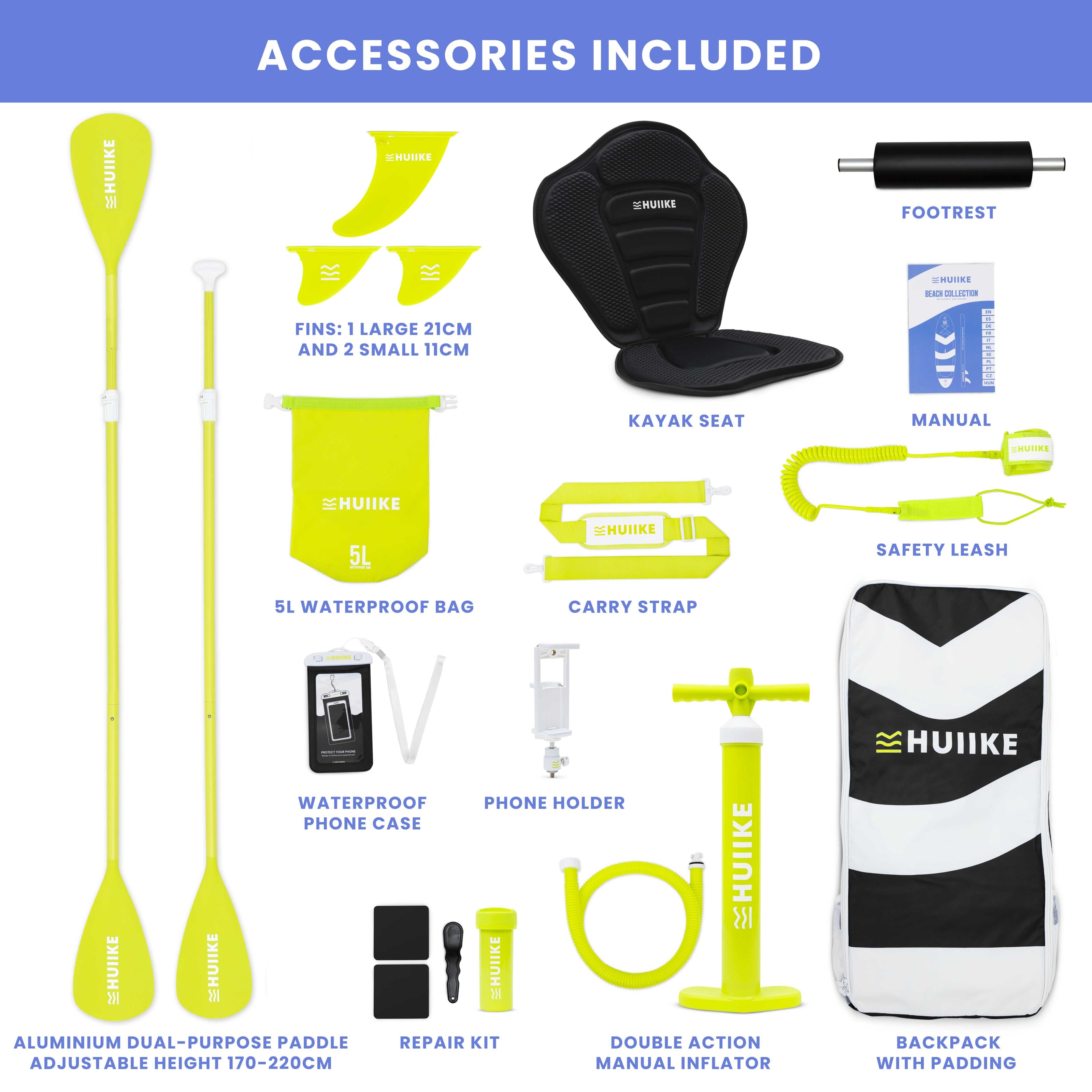 Jet Black Beach – Tabla de Paddle Surf con accesorios Premium