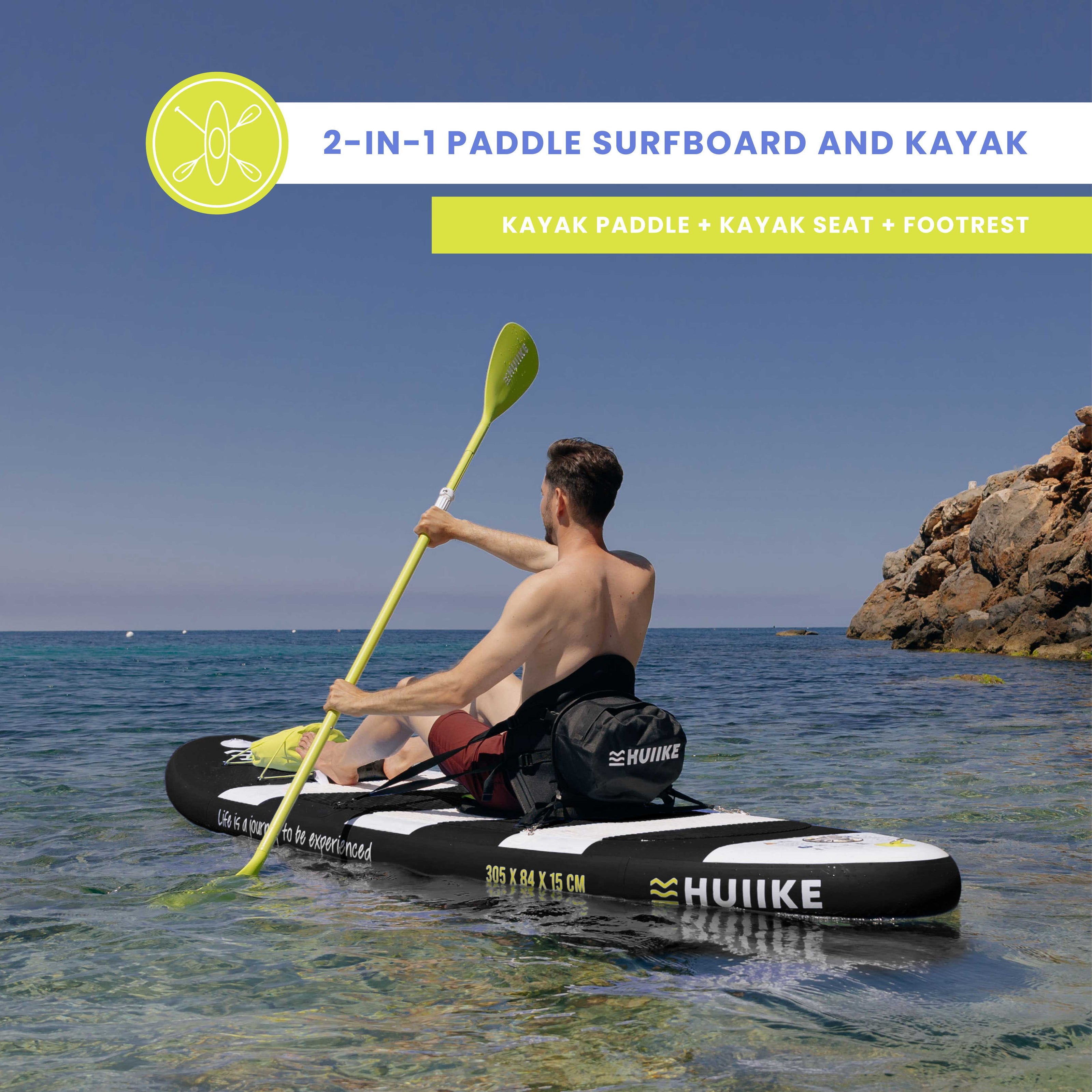 Jet Black Beach – Tabla de Paddle Surf con accesorios Premium