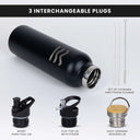 Stainless Steel Water Bottle 750 ml - Full Black