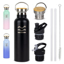 Vattenflaska i rostfritt stål 750 ml – helt svart